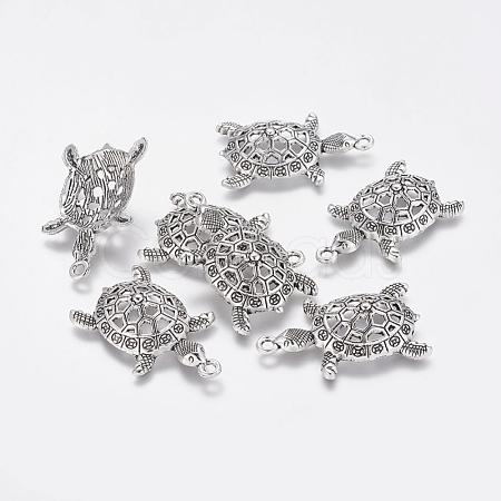 Tibetan Style Alloy Tortoise Pendants X-TIBEP-Q043-237-RS-1