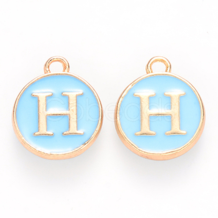 Golden Plated Alloy Enamel Charms ENAM-S118-04H-1