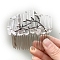 Natural Crystal Hair Combs, with Alloy Crown Hair Bands, for Women Girls, White, 78x37mm