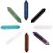 Gemstone No Hole Healing Stones, Reiki Energy Balancing Meditation Therapy Wand, Faceted, Double Terminated Points, 51~55x10.5~11x9.5~10mm, 7pcs/set