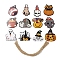 12 Styles Halloween Theme Paper Tags, with Hemp Rope, Gift Tags Hanging Labels for Halloween Decoration, Mixed Color, 46.5~60x35~61x0.2mm, Hole: 4mm