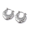 Non-Tarnish 304 Stainless Steel Bohemia Teardrop Hoop Earrings for Women, Stainless Steel Color, 22.5x20x3mm, Pin: 0.5mm