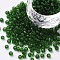 Glass Seed Beads, Frosted Colors, Round, Green, 4mm, Hole: 1~1.5mm, about 1000pcs/100g