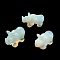 Opalite Carved Rhinoceros Figurines, Reiki Stones Statues for Energy Balancing Meditation Therapy, 52~58x21.5~24x35~37mm