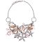 Bib Statement Necklaces, with Natural Conch Shell, Starfish, Platinum, 16.5 inch(42cm), 1pc/box