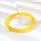 Natural Yellow Jade Bead Stretch Bracelets, Round, Dyed, Inner Diameter: 2-1/8 inch~2-3/8 inch(5.5~6cm), Bead: 8mm