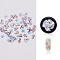 Paper Cabochons for Christmas, Nail Art Decorations, Mixed Shapes, Animal Pattern, 3~8x2~6x0.1mm, about 50pcs/box