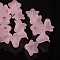 Pink Frosted Transparent Acrylic Flower Beads, 17.5x12mm, Hole: 1.5mm