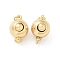 Brass Box Clasps, Round, Golden, 12x9mm, Hole: 1.6mm