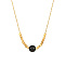 Stainless Steel Pendant Necklace for Women, Round & Cube, Golden, Black, 15-3/4 inch(40cm)