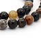 Natural Petrified Wood Round Bead Strands, 4mm, Hole: 1mm, about 98pcs/strand, 15.7 inch