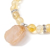 Natural Citrine & Synthetic Hematite Beaded Stretch Bracelet BJEW-JB09760-04-3