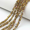 Electroplate Transparent Glass Beads Strands EGLA-A034-T8mm-R04-1
