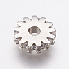 Brass Micro Pave Cubic Zirconia Bead Spacers ZIRC-E143-21P-1