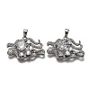 Brass Clear Cubic Zirconia Constellation Charms KK-J278-33P-B-1