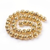 Electroplated Natural Lava Rock Bead Strands X-G-E429-01-12mm-G-2