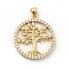 Rack Plating Brass Micro Pave Cubic Zirconia Pendants X-ZIRC-F129-39G-1
