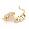 Brass Micro Pave Clear Cubic Zirconia Twister Clasps LS-KK-S354-321-NF-3