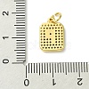 Rack Plating Brass Micro Pave Clear Cubic Zirconia Charms KK-G501-01P-G-3