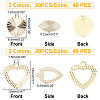 80Pcs 4 Style Brass Charms KK-FH0002-94-5