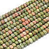 Natural Unakite Beads Strands G-P575-A12-6x4mm-01-2