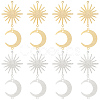 24Pcs 4 Styles Brass Connector Charms KK-BBC0007-32-1