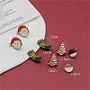 4 Pairs Santa Claus & Boot & Christmas Tree Printed Wood Stud Earrings EJEW-OY001-03-2