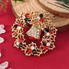 Christmas Theme Zinc Alloy Rhinestone Brooches for Backpack Clothes LS-LK8386-20-1