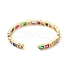 Cubic Zirconia Geometry Open Cuff Bangle BJEW-J165-13-G-4