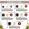 570Pcs 15 Styles Spray Painted Wood European Beads WOOD-OC0002-70-2