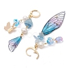 Natural Aquamarine Leverback Earrings EJEW-TA00591-02-4