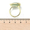 Heart Brass Natural Green Strawberry Quartz  Finger Rings X-RJEW-D304-01G-C-3