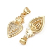 Brass Micro Pave Clear Cubic Zirconia Pendants ZIRC-I367-13G-09-2