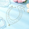 304 Stainless Steel Pendant 316 Surgical Stainless Steel & Plastic Pearl Paperclip Chain 3 Layer Necklaces for Women NJEW-JN05471-02-1