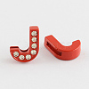 Mixed Color Zinc Alloy Grade A Rhinestone Letter Slide Charms ALRI-S130-J-2