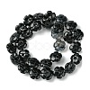 Natural Black Stone Beads Strands G-H023-B16-01-3