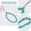 Synthetic Turquoise Chips Beaded Chain Mobile Straps FIND-WH0135-08B-3