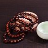 Unisex Natural Wood Beaded Stretch Bracelets BJEW-SZ0001-004-3