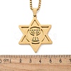 Hanukkah 201 Stainless Steel Star of David Pendant Necklaces NJEW-Z058-02G-5