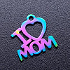 Mother's Day Ion Plating(IP) 201 Stainless Steel Charms STAS-Q201-JN173-1