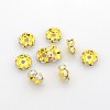 Brass Rhinestone Spacer Beads X-RSB030NF-02G-1