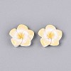 Plumeria Flower Opaque Resin Cabochons CRES-T025-30B-02-2