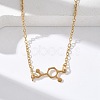 304 Stainless Steel Chemical Symbol Pendant Necklaces NJEW-Z073-03G-03-1