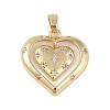 Brass Micro Pave Clear Cubic Zirconia Pendants ZIRC-M001-14G-1