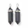 Synthetic Blue Goldstone Pointed Pendants G-M378-01P-A06-2