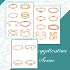 2 Sets 2 Styles Plastic Imitation Pearl Open Cuff Rings Set RJEW-AN0001-07-6