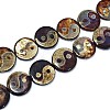 Tibetan Style Yin Yang Pattern dZi Beads Strands TDZI-K003-06A-1