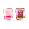 UV Plating Transparent Acrylic European Beads OACR-F004-10-3