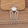 Alloy Hair Comb Findings PW-WGF914F-01-1