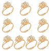 10Pcs Adjustable Brass Filigree Ring Settings KK-NB0003-03-1